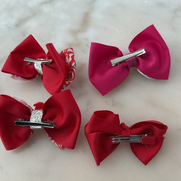Plim Plim Colorful Hair Bow For Girls with Santa Designs Set of 4 NWOT - Picture 8 of 8